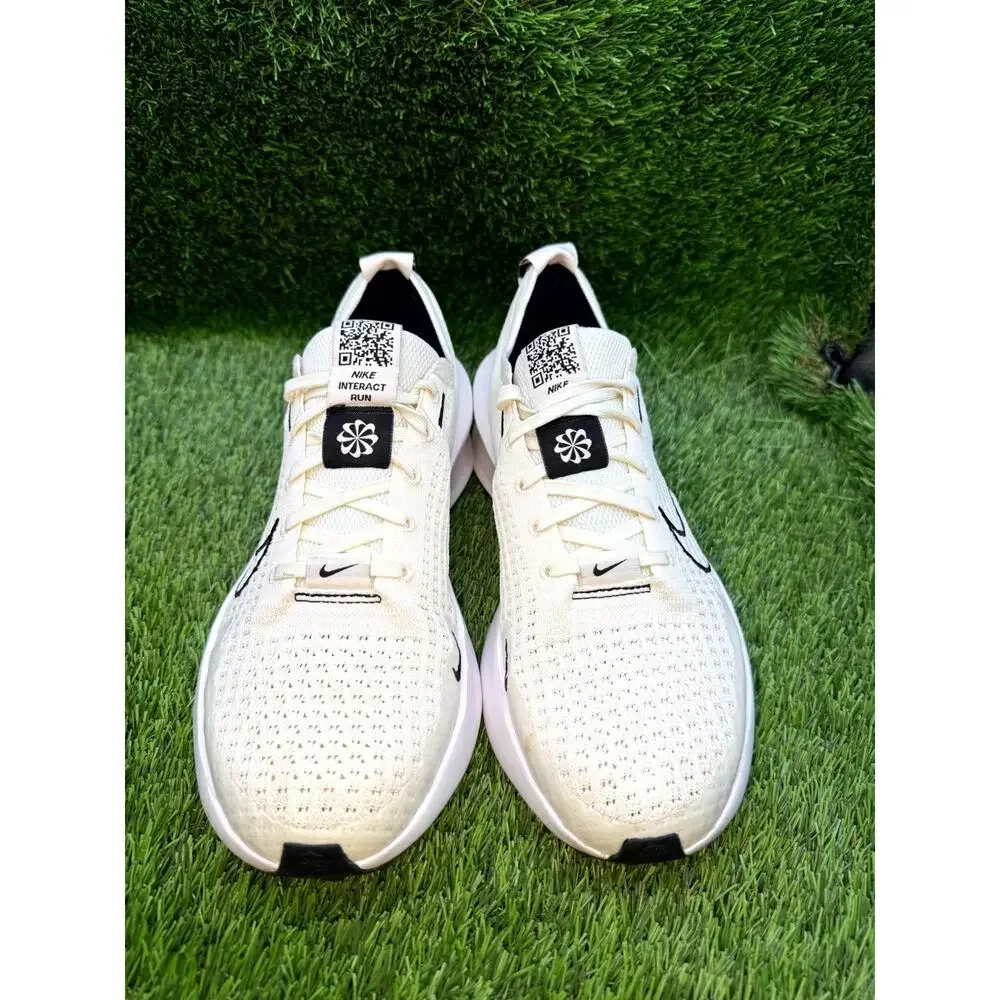 Nike Interact Run FD2292-109 Athletic Sneaker Women's 8.5 White Knit Gym Running